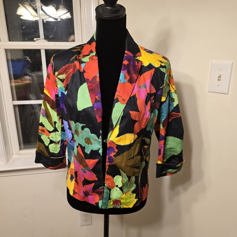 Erin London Women Size Petite Small Colorful Sports Blazer Jacket